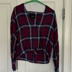 Rails size S plaid tie waist top
